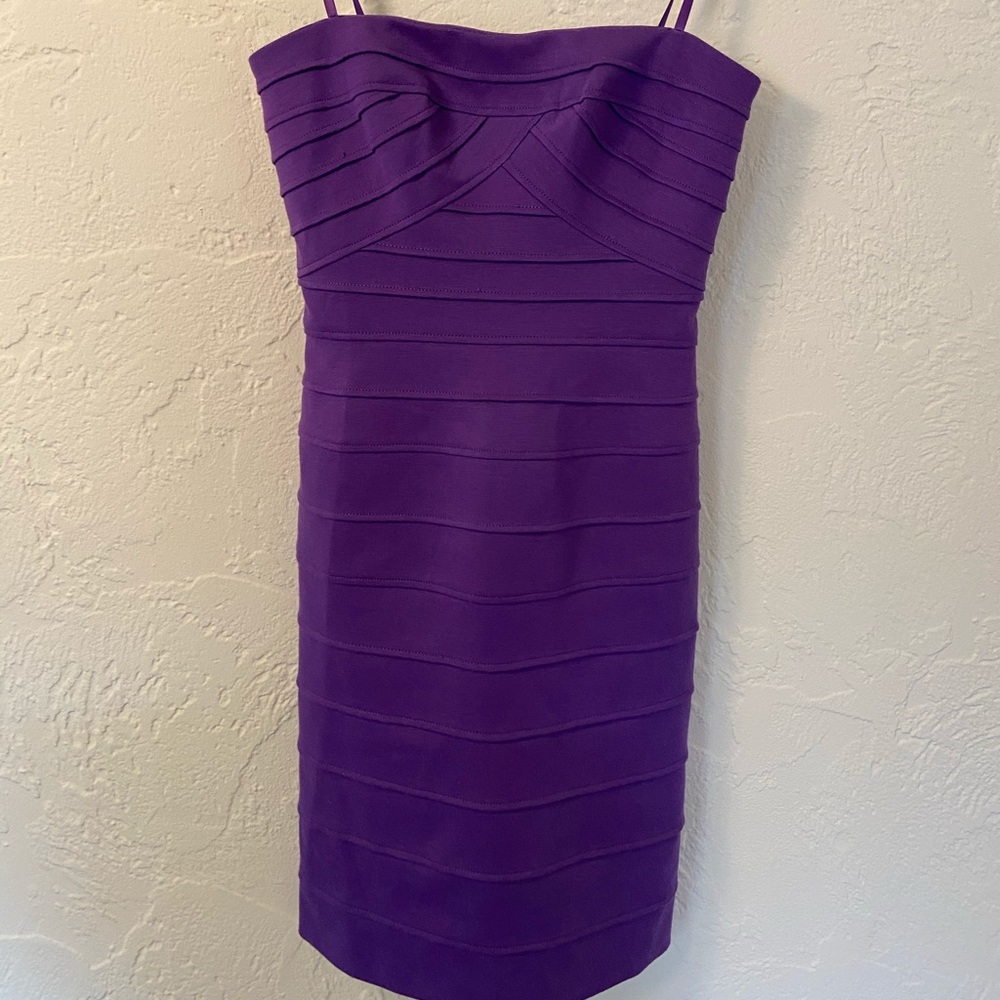 BCBG Purple Strapless Bodycon